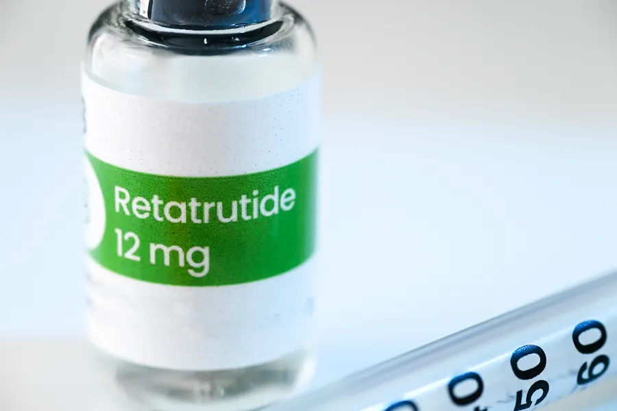 Glass Vial with Retatrutide Compounded for Injections